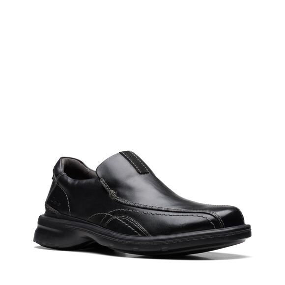 NWT Clarks mens Gessler Step Loafer, Black Leather, 9.5 Wide US main image 4